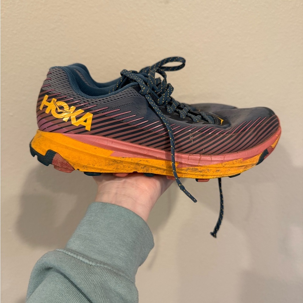 Hoka Athletic Shoes in Black and Yellow 7